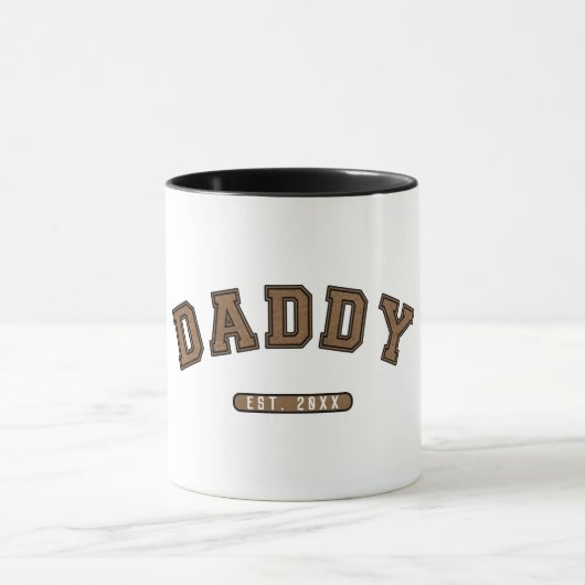 Daddy Brown Leather Est. Established Grafisch Mok (Midden)