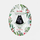 Daddy Bump Kerst Zwangerschapsaankondiging Metalen Ornament (Voorkant links)