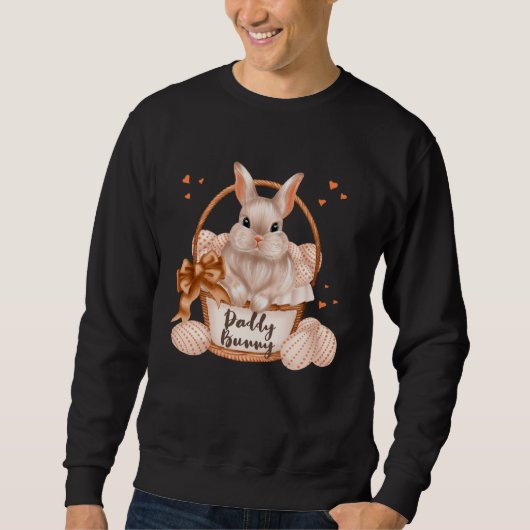 Daddy Bunny Cute Pastel Matching Family Easter Rab Trui (Voorkant)