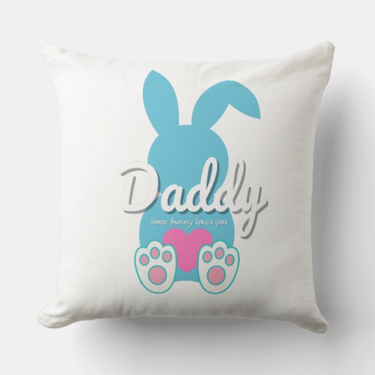 Daddy Bunny Worpdek Kussen – Pasen Geschenk voor P (Voorkant)