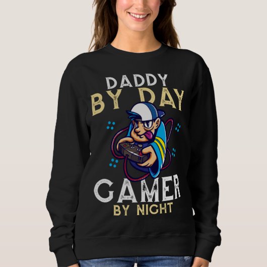 Daddy By Day Gamer By Night Video Gamer Dad  1 Trui (Voorkant)