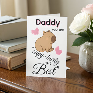 Daddy Capybara Kaart – Schattige Grappige Capybara