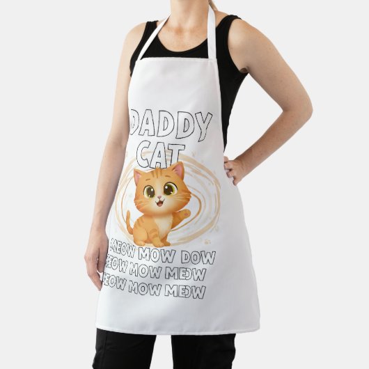 Daddy Cat Meow Spiral - Apron Schort (Insitu)