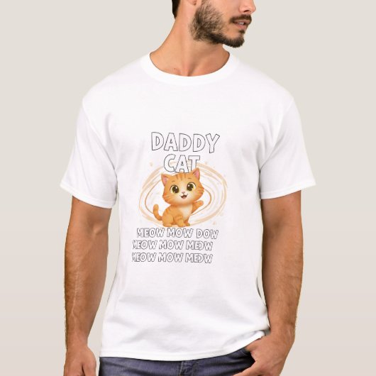 Daddy Cat Meow Spiral T-shirt (Voorkant)