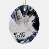 Daddy cat since Photo cute cat Keramisch Ornament (Rechts)