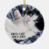 Daddy cat since Photo cute cat Keramisch Ornament (Voorkant)