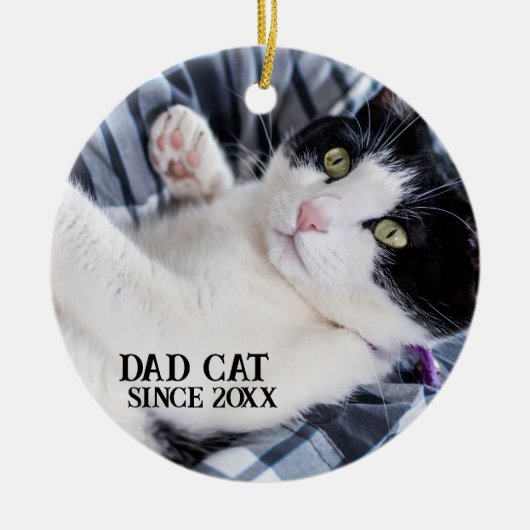 Daddy cat since Photo cute cat Keramisch Ornament (Voorkant)