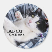 Daddy cat since Photo cute cat Magneet (Voorkant)