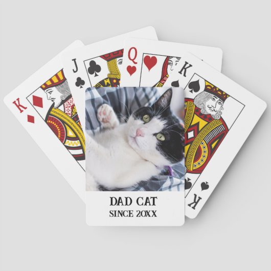 Daddy cat since Photo cute cat Pokerkaarten (Achterkant)