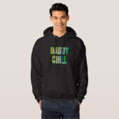 Daddy Chill Funny Viral Tik Trending Meme Distress Hoodie (Voorkant volledig)