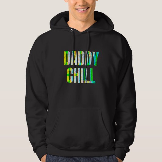 Daddy Chill Funny Viral Tik Trending Meme Distress Hoodie (Voorkant)