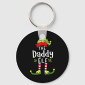 Daddy Christmas Elf Matching Pajama X-mas Party Sleutelhanger (Voorkant)