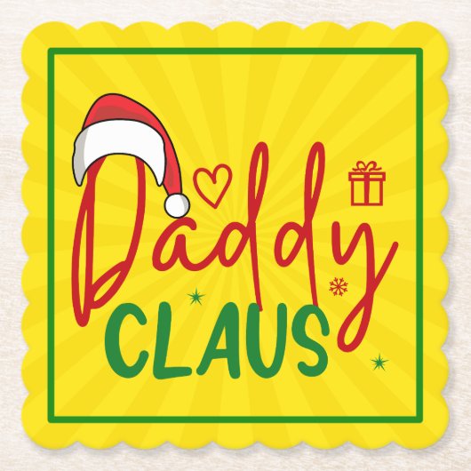 Daddy Claus Christmas Design-60094 Kartonnen Onderzetters (Voorkant)