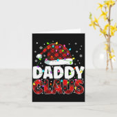 Daddy Claus Merry Christmas Santa Hat Family Match Kaart (Gele Bloem)