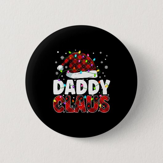 Daddy Claus Merry Christmas Santa Hat Family Match Ronde Button 5,7 Cm (Voorkant)