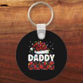 Daddy Claus Merry Christmas Santa Hat Family Match Sleutelhanger (Voorkant)