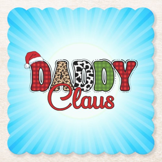 Daddy Claus Plaid Pattern-60095 Kartonnen Onderzetters (Voorkant)