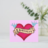Daddy - Custom Heart Tattoo T-shirts & Cadeaus Briefkaart (Staand voorkant)