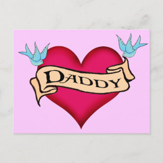 Daddy - Custom Heart Tattoo T-shirts & Cadeaus Briefkaart