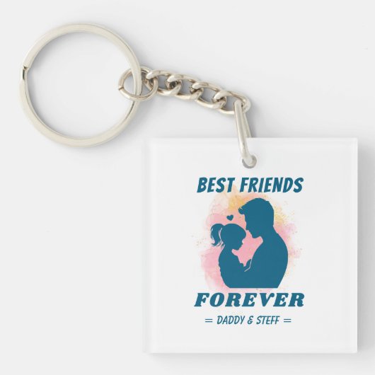 Daddy-Daughter Beste Vriend Voor Altijd - Custom N Sleutelhanger (Voorkant)