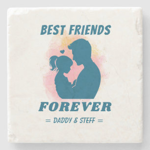 Daddy-Daughter Beste Vriend Voor Altijd - Custom N Stenen Onderzetter