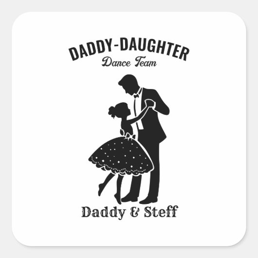Daddy-Daughter Dance Team (4) T-shirt Vierkante Sticker (Voorkant)
