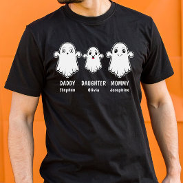 Daddy Daughter en Mama 3 Persoon Ghost Family T-shirt