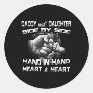 Daddy Daughter First Bump Matching Father&#; s Day Ronde Sticker