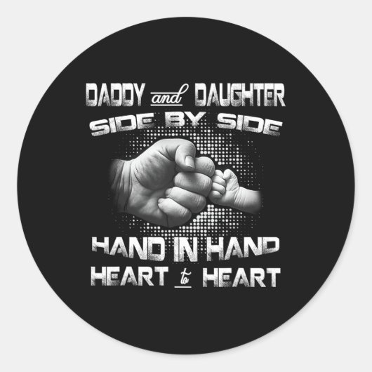 Daddy Daughter First Bump Matching Father&#; s Day Ronde Sticker (Voorkant)