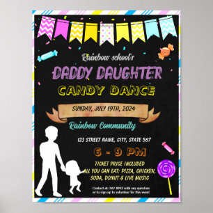 Daddy Daughter Snoep dance event sjabloon Poster