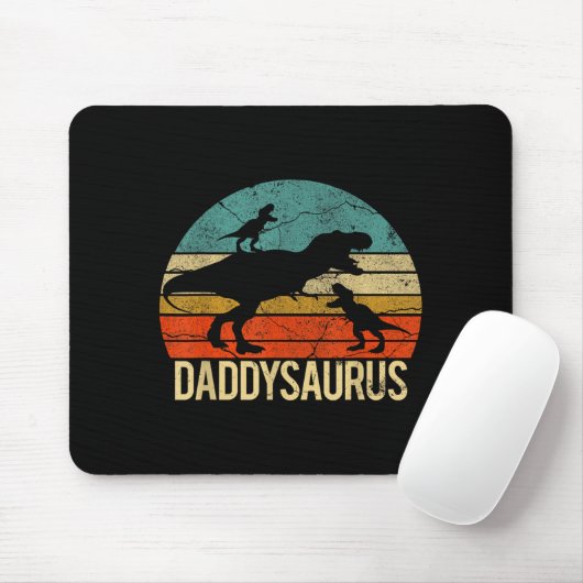 Daddy Dinosaur Daddysaurus 2 Two Kids Christmas Gi Muismat (Met muis)