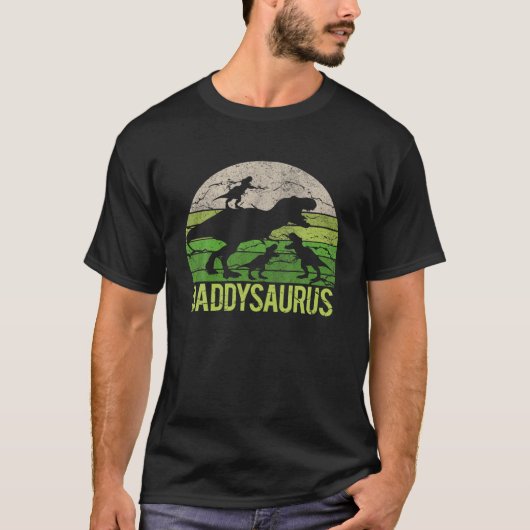 Daddy Dinosaur Daddysaurus 3 Three Kid Gift Dad Ch T-shirt (Voorkant)