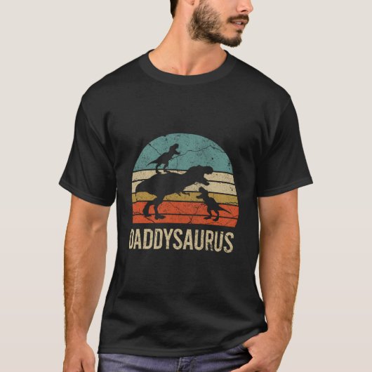 Daddy Dinosaur T-shirt Funny Dad Daddysaurus 2 Twe (Voorkant)