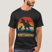 Daddy Dinosaurus Daddysaurus 2 Twee kinder Gift T- T-shirt (Voorkant)