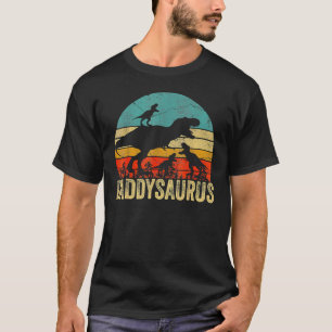 Daddy Dinosaurus Daddysaurus 3 Twee Kinder Vaderda T-shirt
