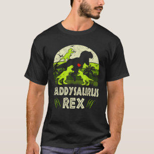 Daddy Dinosaurus T Rex Daddysaurus 3 kinder Bijpas T-shirt