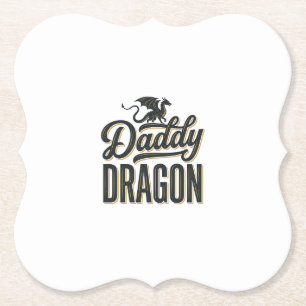 Daddy Dragon Vintage Gravure Shirt Ontwerp_1 Kartonnen Onderzetters