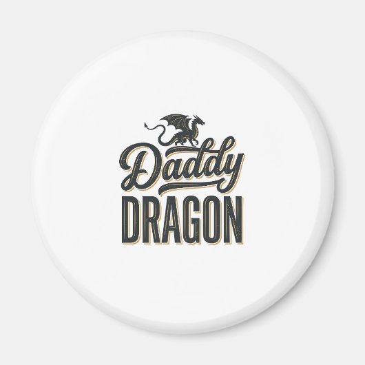 Daddy Dragon Vintage Gravure Shirt Ontwerp_1 Magneet (Voorkant)