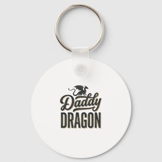 Daddy Dragon Vintage Gravure Shirt Ontwerp_1 Sleutelhanger (Voorkant)
