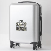 Daddy Dragon Vintage Gravure Shirt Ontwerp_1 Sticker (Koffer)