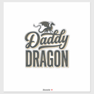 Daddy Dragon Vintage Gravure Shirt Ontwerp_1 Sticker