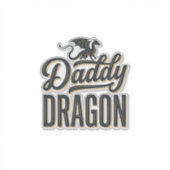 Daddy Dragon Vintage Gravure Shirt Ontwerp_1 Sticker (Voorkant)