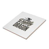 Daddy Dragon Vintage Gravure Shirt Ontwerp_1 Tegeltje (Zijkant)