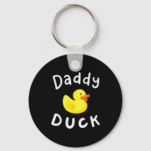 Daddy Duck Birthday Rubber Duck Lover Family Match Sleutelhanger (Voorkant)