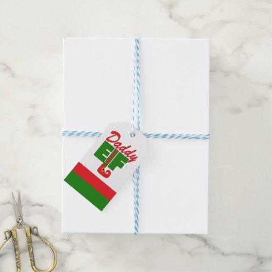 Daddy Elf Cadeaulabel (Met Touw)