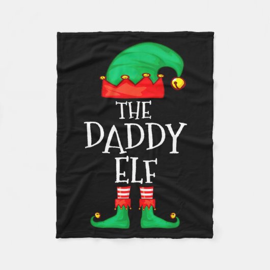 Daddy Elf Family Christmas Daddy Dad Father Elf Sw Fleece Deken (Voorkant)