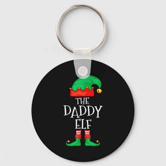Daddy Elf Family Christmas Daddy Dad Father Elf Sw Sleutelhanger (Voorkant)