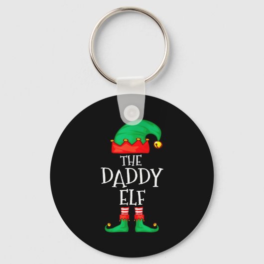 Daddy Elf Family Christmas Daddy Dad Father Elf Sw Sleutelhanger (Voorkant)
