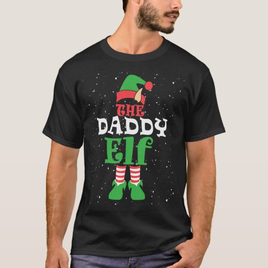 Daddy Elf Family Matching Group Christmas Dad Men T-shirt (Voorkant)