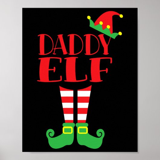 Daddy Elf Kerst Seizoen Papa's Mama's Matching Te Poster (Voorkant)